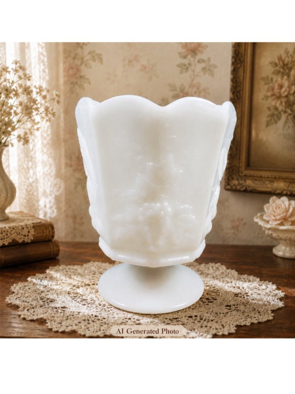 Napco Vintage Milk Glass Vase
